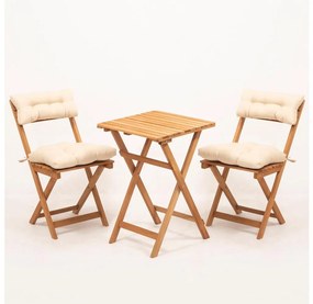 Set de balcon din fag cu perne