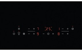 Plita vitroceramica electrica Electrolux EHF6343FOK, 6400W, 4 zone, 9 trepte, Stop & Go, Timer, Negru