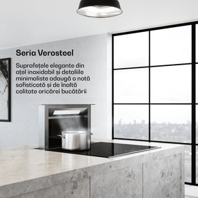 Klarstein Verosteel încorporată hota de evacuare, Minimalistă, puternică, EEC A++, 853,3 m³/h, 60 cm