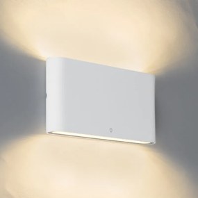 Aplică albă 17,5 cm cu LED inclus IP65 - Batt