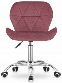 OFERTA Scaun de birou roz inchis AVOLA VELVET II. calitate