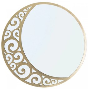 Oglinda decorativa aurie cu rama din metal, ∅ 72 cm, Astral Mauro Ferretti