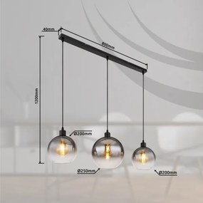 Globo 58227-3HB - Lustră suspendată pe cablu NEWCASTLE 3xE27/60W/230V