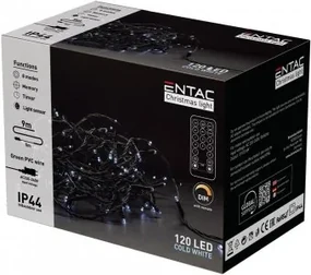 Instalatie exterior 120 LED alb rece 9m cu telecomandÄƒ IP44 Entac