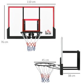 HOMCOM Panier de basketball mural avec panier spécial - 102 x 76 x 110 cm - interior exterior | Aosom Romania