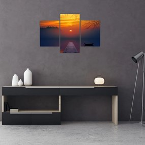 Tablou cu podul în apus de soare (90x60 cm)