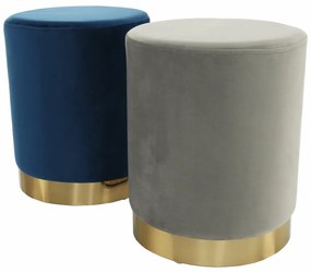 Taburet, catifea Velvet albastru/crom auriu, ALAZ
