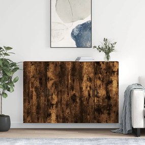 vidaXL Dulapuri montate pe perete, 2 buc, stejar afumat, 69,5x34x90 cm