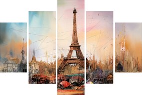 Tablou - Pictură a Turnului Eiffel (150x105 cm)