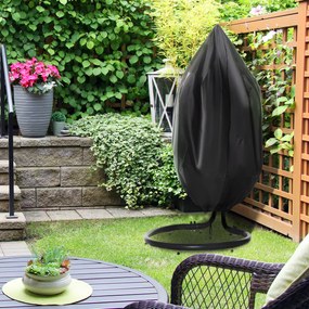 Outsunny Husă pentru fotoliu suspendat husă pentru fotoliu cocon material Oxford 210D cu fermoar Ø 115 x 190 cm negru | Aosom Romania