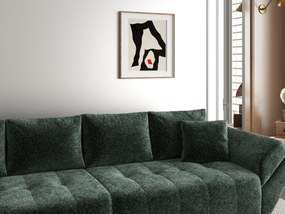 Canapea extensibilă dumonde cu ladă de depozitare si sezut confortabil din spuma high-density, Berlin Euphoria Green 300x100 cm