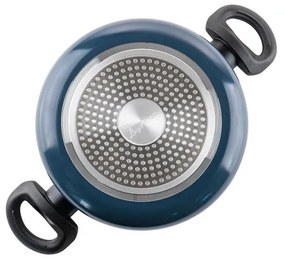 Cratiță Luigi Ferrero Prima FR-2244, 22x9.5 cm, 3.1 l, Acoperire neaderentă din marmură, Capac din sticlă cu gaură pentru abur, Inducție, Albastru închis