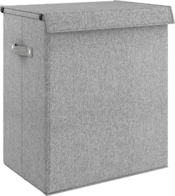 vidaXL Coș de rufe pliabil, gri, 51x34,5x59 cm, imitație de pânză