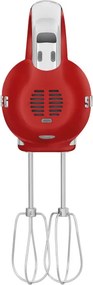 Mixer manual SMEG 50's Style HMF01RDEU, 250 W, 9 viteze, Functie Turbo, Afisaj LED, Timer, Accesorii, Rosu