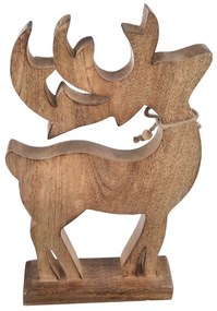 Decorațiune din lemn de mango 4Home Snowflake Deer, 33 cm