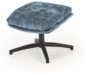 Fotoliu Dario + taburet stofa albastru H100 cm