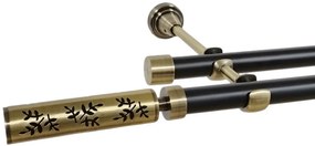 Galerie dubla fara inele duo FLORA 19/19 mm negru aur antic (Alege marime: 140 cm)