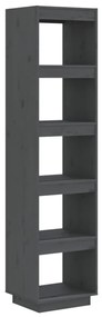 810856 vidaXL Bibliotecă/Separator cameră gri 40x35x167 cm lemn masiv de pin