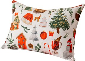 Husa pentru perna din microfibra FESTIVE MAGIC 50x70 cm, alb