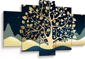 Tablou cu copac auriu (150x105 cm)
