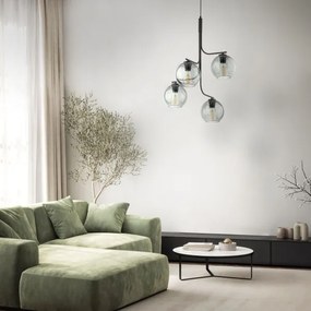 Lustră LED suspendată pe cablu CESAR 4xE27/15W/230V negru/gri fumuriu