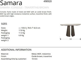 Consola din metal si MDF Samara 130x42cm