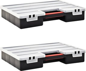 vidaXL Cutii sortare 2 buc. separatoare reglabile 460x325x80mm plastic