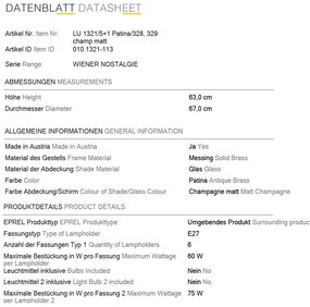 Lustra aplicata eleganta stil clasic Nostalgie 6L patina/ champagne