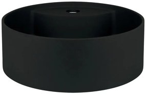 Deante CQS_NU4B - Lavoar SILIA pentru blat, cu orificiu, Ø 36 cm, granit/negru