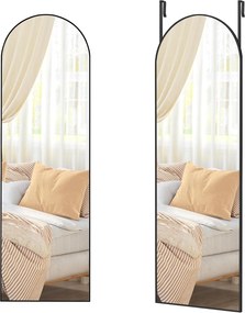 Oglindă de lungime întreagă 120x40cm , curbată,Cadru din aliaj de aluminiu Sticlă securizata, neagra