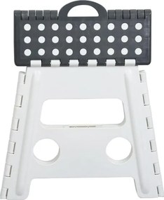 Scaunel pliant Kesper 70732, 32 x 30 cm, plastic, alb/gri