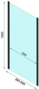 Cabina de dus dreptunghiulara cu usa batanta Rea Rapid Swing 90x90 auriu