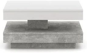 Masă de cafea TIMO alb/gri, aspect beton