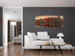 Tablou cu căsuțele colorate (120x50 cm)