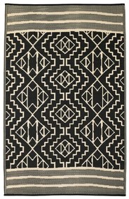 Covor reversibil pentru exterior din plastic reciclat Fab Hab Kilimanjaro Black, 120 x 180 cm, negru