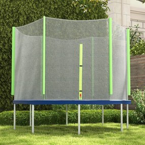 SPORTNOW Plasă Protecție Trambulină Rotundă 244cm cu 6 Stâlpi Drepti Rezistentă Negru/Verde | Aosom Romania