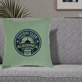 Perna Personalizata Academica Clinceni Fotbal Club, 40x40 cm, Verde, Husa Detasabila, Perna Inclusa, BEKZ®