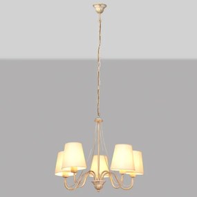 Lustră pe lanț MALBO 5xE27/15W/230V bej