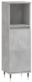 831552 vidaXL Dulap de baie, gri beton, 30x30x100 cm, lemn prelucrat