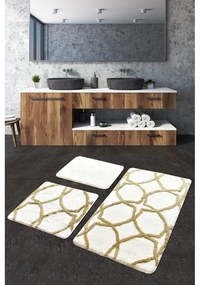Covorașe de baie maro/crem 3 buc. 100x60 cm Bonne – Foutastic