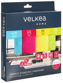 Set 4 lavete universale, microfibra, 30 x 30 cm, Velkea