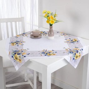 decoDoma Fată de masă centrală cu imprimeu FLORI DE LUNCĂ 85 x 85 cm
