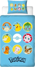 Lenjerie de pat pentru copii POKÉMON TEAM colorata Dimensiune lenjerie de pat: 70 x 80 cm | 140 x 200 cm