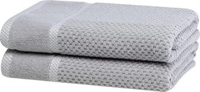 decoDoma Set de 2 prosoape de baie din frotir MODENA gri 70 x 140 cm