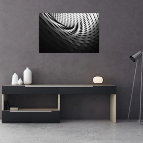 Tablou abstract - spirală alb neagră (90x60 cm)
