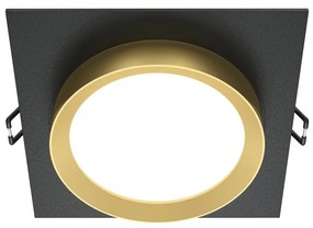 Spot incastrabil design tehnic Loop negru, auriu 11x11cm