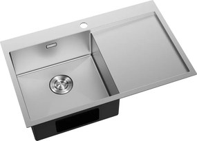 Mexen Exar chiuvetă din oțel inoxidabil cu 1 compartiment și scurgător, stânga 780 x 480 mm, inox - 6433781010L-01