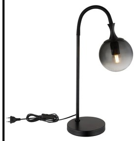 Veioza design modern DALTON negru/fumuriu