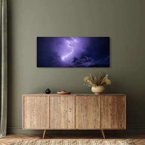 Tablou - cerul violet cu fulger (120x50 cm)