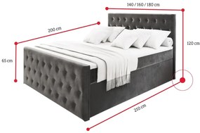 Supermobel Pat tapitat boxspring FONDI, 140x200, casaSLANTa 13